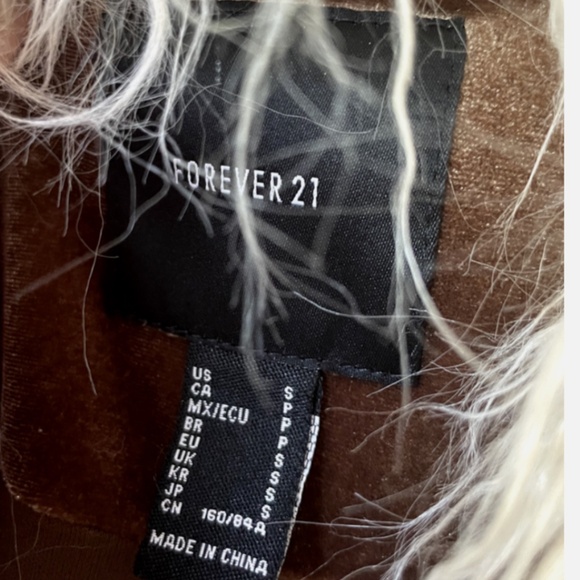 Forever 21 Penny Lane Faux Fur Trim 70s Retro Style Shag Coat Almost Famous SM - Picture 14 of 15